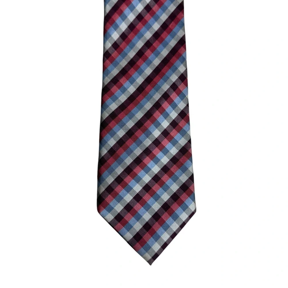 Laurant Bennet Gingham Pink Mens Tie Quiet Luxury Handmade Old Money Formal